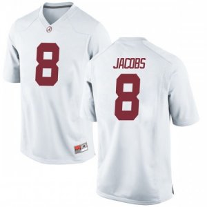 Men's Alabama Crimson Tide #8 Josh Jacobs White Replica NCAA College Football Jersey 2403QIFE4